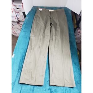 Wrangler Pants Size 38x34 Mens Green Chino Khaki Career Work Flat Straight NWT
